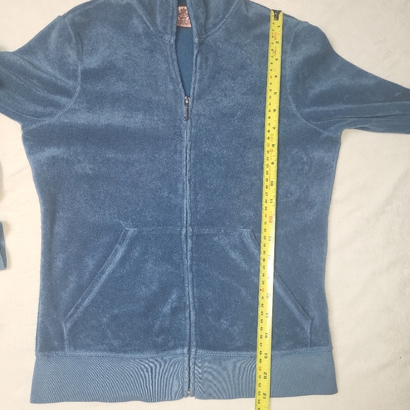 Juicy Couture Terry Cloth Zip-Up Jacket  Women's Size Medium "J" Zipper Charm - Picture 4 of 9